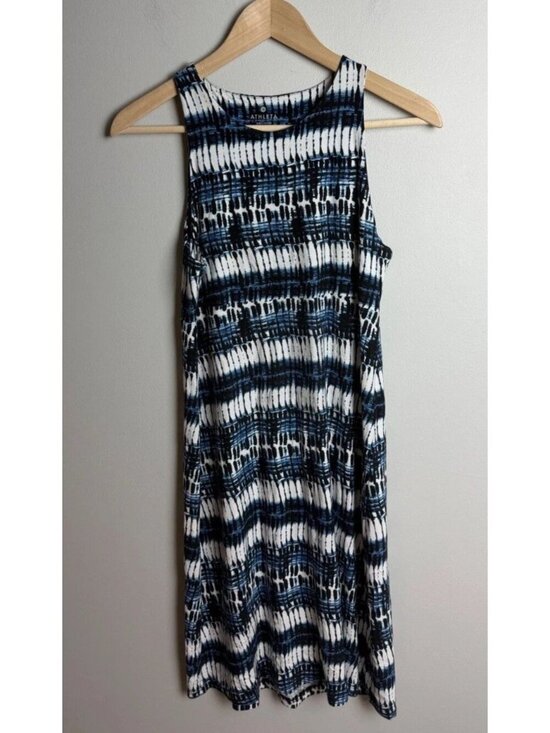 Athleta Dresses & Skirts - Athleta Blue White Tie Dye Sleeveless Maxi Dress Size Small Modal Spandex Womens